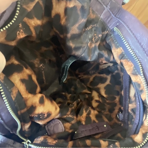 B. Makowsky Silver Trim Soft Purple Leather Hobo Shoulder Bag Purse Handbag - Picture 6 of 13